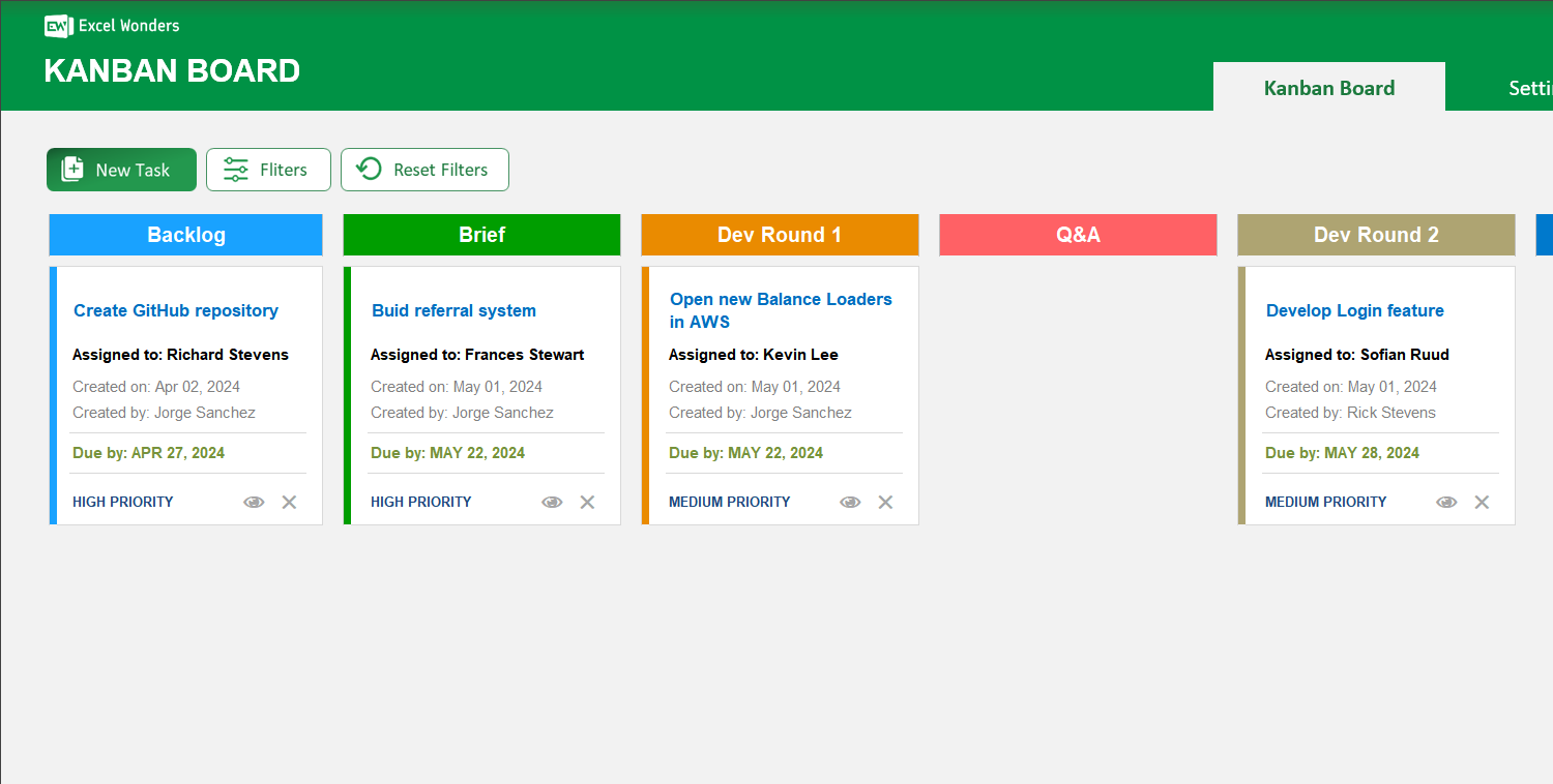 Kanban Board Excel Template Excel Wonders Amazing Excel Templates